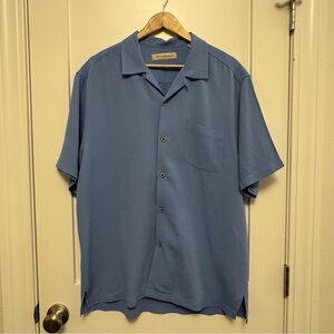 Tommy Bahama Light Blue Aloha Casual Button Down Silk Shirt Large